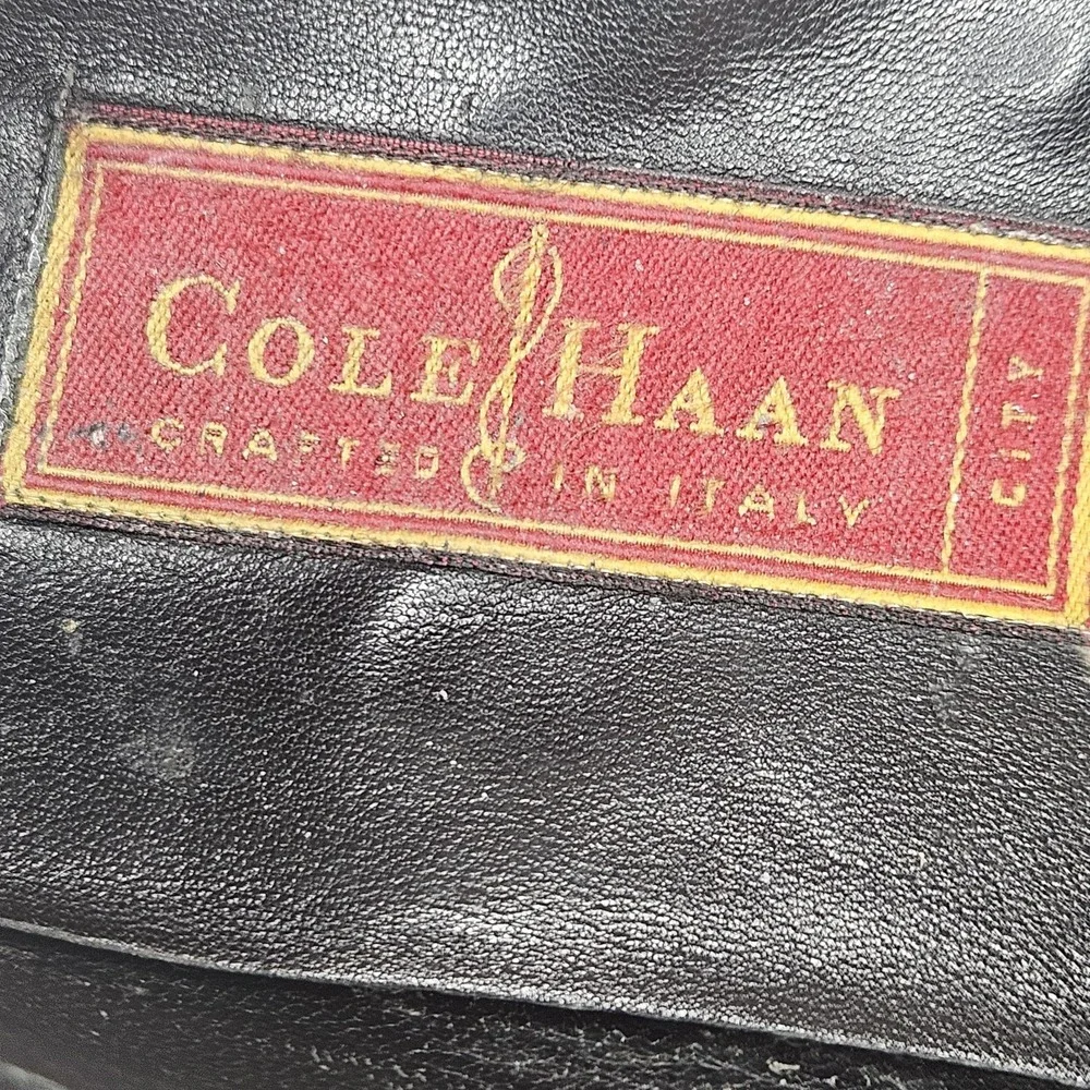 Vintage Cole Haan City Loafers Mens 10 Black Leather Dress Shoes Made In Italy